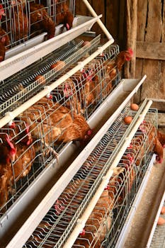 Three-tier battery cage system